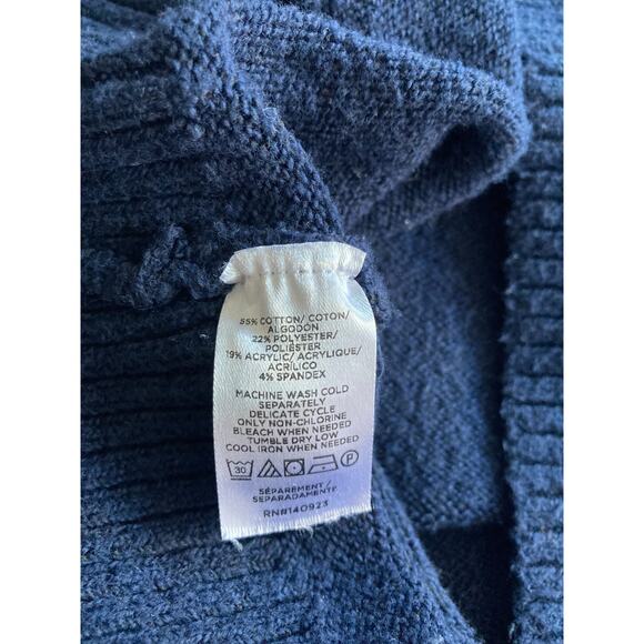 Loft Navy/White/Light Blue Long Sleeve Cowl Neck Fair Isle Sweater Size LP - Picture 6 of 8